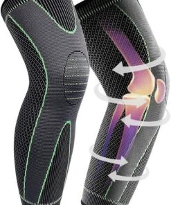 Compression Knee Support Sleeve - Spring and Silicone Brace for Sports and Arthritis