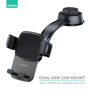 Amaze A590 Dual Grip 360 Degree Mobile Holder – Black – BIS
