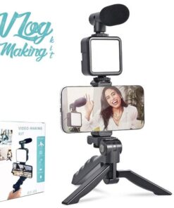 Ay-49 Vlogger Video Making Kits Vlog Microphone Led Fill Light Mini Tripod Mobile Holder