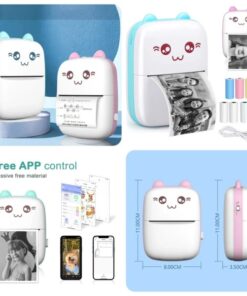 Mini Thermal Printer - Pocket-Sized, USB Rechargeable, Portable Printer (Random Color)