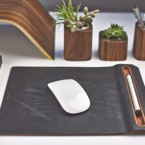 Grovemade Vegetable-Tanned Leather & Wood Mouse Pad